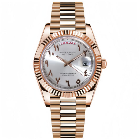 SEIKOJUST︱DAYDATE ROSE GOLD - WHITE ARABIC
