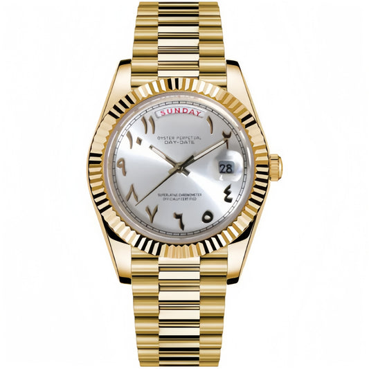SEIKOJUST︱DAYDATE YELLOW GOLD - WHITE ARABIC
